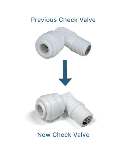 previous check valve vs. new check valve